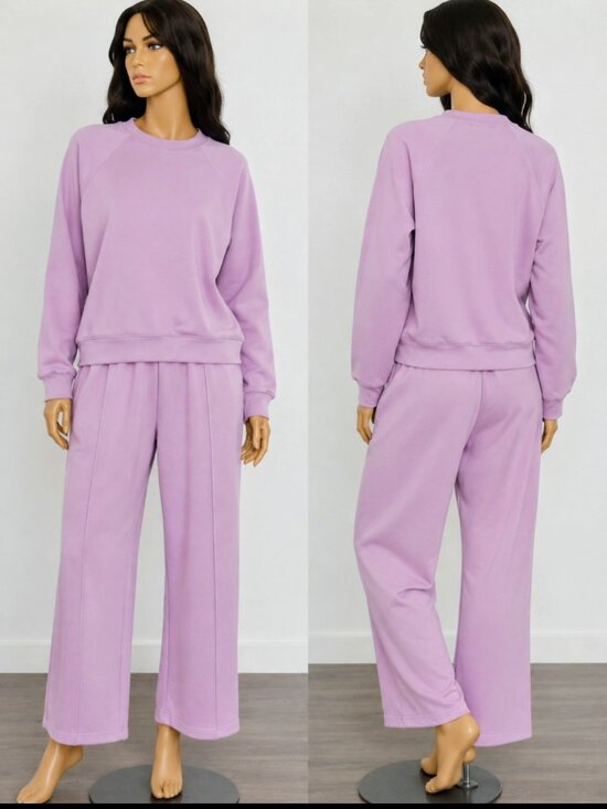 Victoria's Secret Other - VSX Victoria's Secret Women's Lilac Lounge Set 2 piece sweatshirt Wide Leg pants